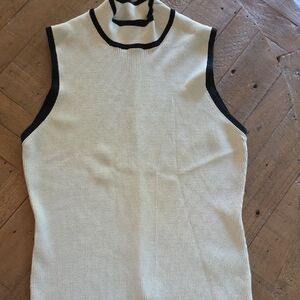 Express Black and White Ribbed Sleevless Sweater Size XL